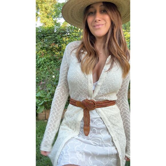 Vintage Braided Tan Leather Belt - Picture 5 of 5